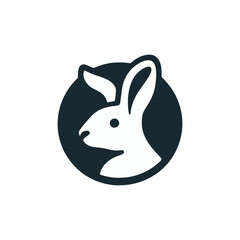 rabbit hole animal logo vector illustration template design