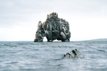 coastal rock in the atlantic ocean iceland