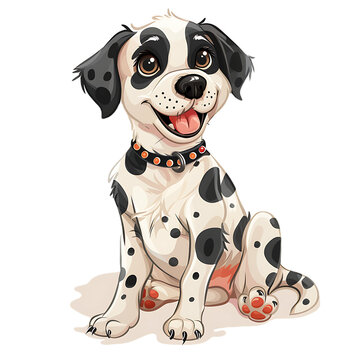 Cute clipart of a polka dot dog on a transparent background PNG. Easy to use.