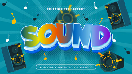 Colorful sound 3d editable text effect - font style