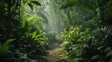 Foto op Plexiglas Dirt Path Cutting Through Jungle © Prostock-studio
