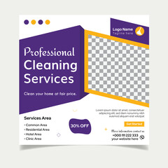 Best Cleaning services social media post design template