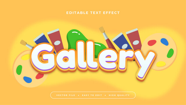 Colorful gallery 3d editable text effect - font style