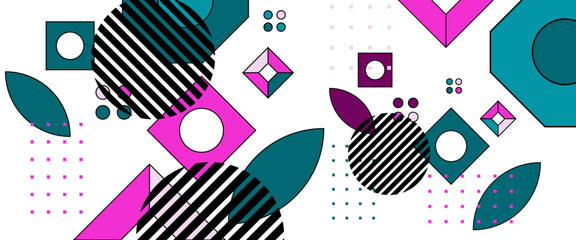 Colorful vector modern and simple abstract flat geometric banner. For banner, background, cover, poster, wallpaper, presentation background, certificate