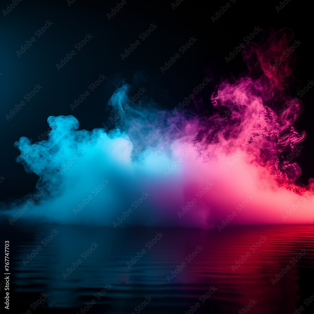 Canvas Prints Abstract multicolored smoke on a black background. Background from the smoke of vape