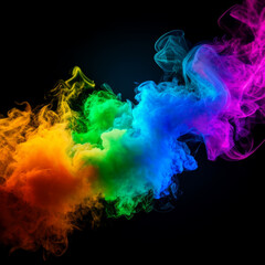 Fototapeta premium Abstract multicolored smoke on a black background. Background from the smoke of vape