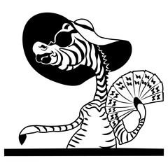 Ledy Zebra, Hand Drawn Vector Illustration
