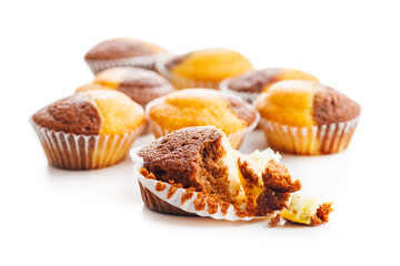 Close Up of a Muffins isolated on white background.
