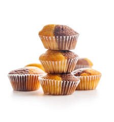 Close Up of a Muffins isolated on white background.