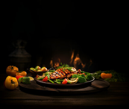 Delicious healthy and fresh food menu design ai generated