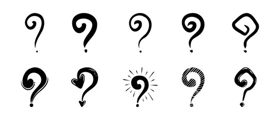 Doodle Question Mark, Sign and Symbol for Design, Presentation or Website elements.
