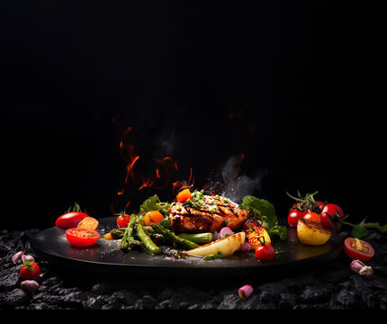 Delicious healthy and fresh food menu design ai generated