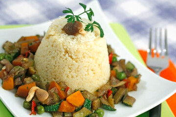 Couscous with vegetables.