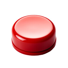 Large Red Push Button Isolated on a White Background.