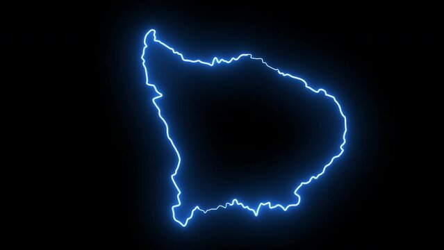 map of Abancay in peru with glowing neon effect