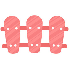 Spring Wooden Fence Elements Illustration