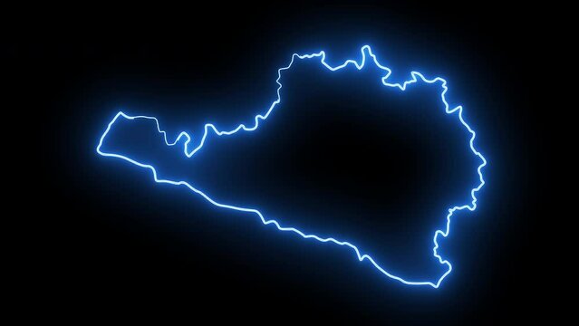 map of Arequipa in peru with glowing neon effect
