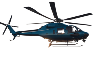 view front isolated helicopter heli rotor motor aircraft blade transport transportation hover flight engine aerial aviation craft fly flying white background red rescue