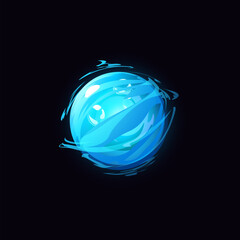 Vector of an enchanted blue sphere with a mystical glow.