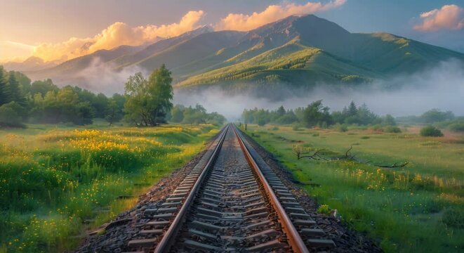A journey on the Trans-Siberian Railway, traversing the vast landscapes of Russia