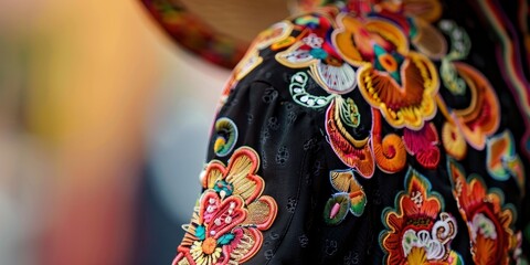 Fototapeta premium Close-Up Portrait of a Mexican Charro in Unique Attire