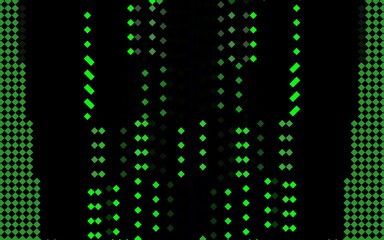 Arrangement of small green rhombuses on a black background

