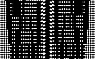 White small rhombus pattern on black background. Simple monochrome abstract background