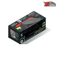 toy collectible classic car in a box on a white background