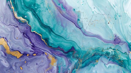 Abstract marble marbled ink painted painting texture luxury background banner Purple turquoise swirls gold painted splashes lines.natural marble texture for skin tile wallpaper luxurious background.