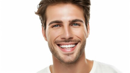 Obraz premium Radiant Smile and Style: Portrait of an Urban Charmer - Generative AI