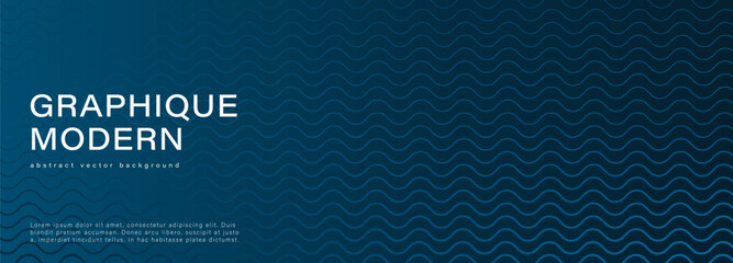 Minimalistic dark blue abstract vector background with wavy lines. Wave, texture, movement.