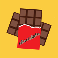 Chocolate Bar Icon Vector. Dark Opened Taste Bar. eps10