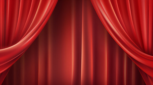 Glistening Red And Gold Stage Set Against A Stunning Red Theatre Curtain Background 3d Render
