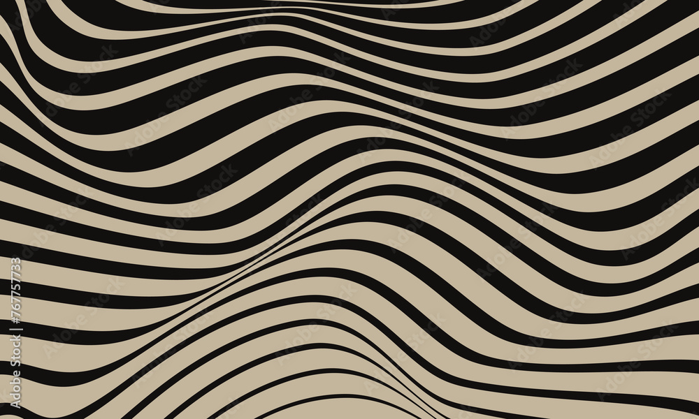 Poster abstract geometric wave line pattern art vector illustration.