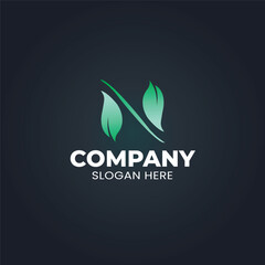 Letter N Leaf logo design | Professional N letter logo for your business