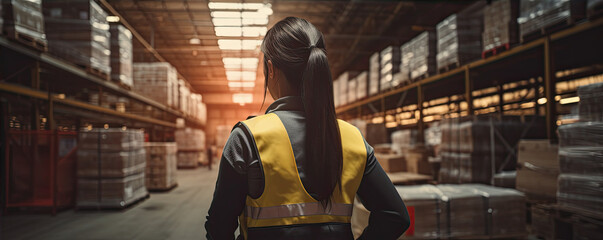 Female worker in warehous