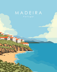 Madeira Portugal poster, banner, travel card