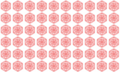 hexagon star, seamless pattern with pink flowers repeat style, replete image design for fabric printing

