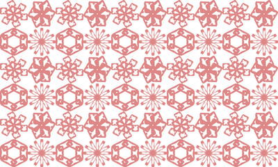 set of pink snowflakes, pink circle cross flower patter seamless repeat pattern, seamless design for fabric printing, print flower patter
