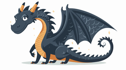 Dragon Flat vector isolated on white background