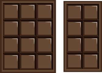Realistic chocolate bar isolated on white background. Packaging. Mock up. Vector illustration.