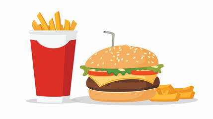 Fast food design Flat vector isolated on white background