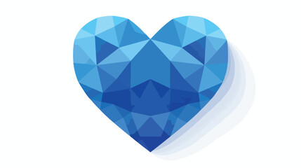 Naklejka na ściany i meble Blue heart isolated on white background