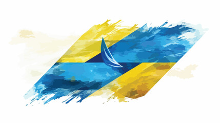 Flag of Saint Lucia country with hand drawn brush 