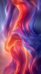 Obraz premium vibrant hues fluidity with vector illustration featuring smooth, wavy digital art masterpiece, epitomizes minimalism with vivid rainbow colorful abstract backgrounds.