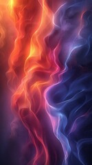 Obraz premium vibrant hues fluidity with vector illustration featuring smooth, wavy digital art masterpiece, epitomizes minimalism with vivid rainbow colorful abstract backgrounds.