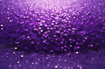 Purple sparkle glow background with glass particles, deep color