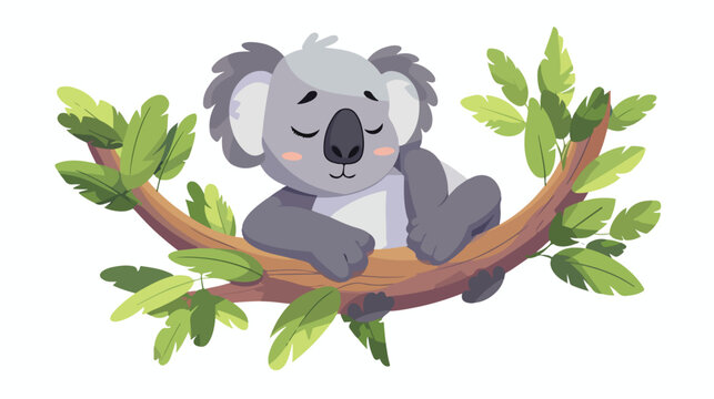 Funny koala icon cartoon vector. Child tree. Baby 