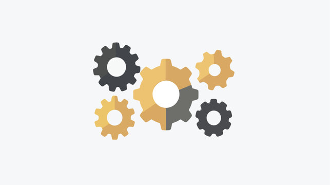 Gears icon Flat vector isolated on white background -