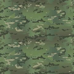 Modern green camouflage background. Seamless Tileable Pattern. Vector illustration.